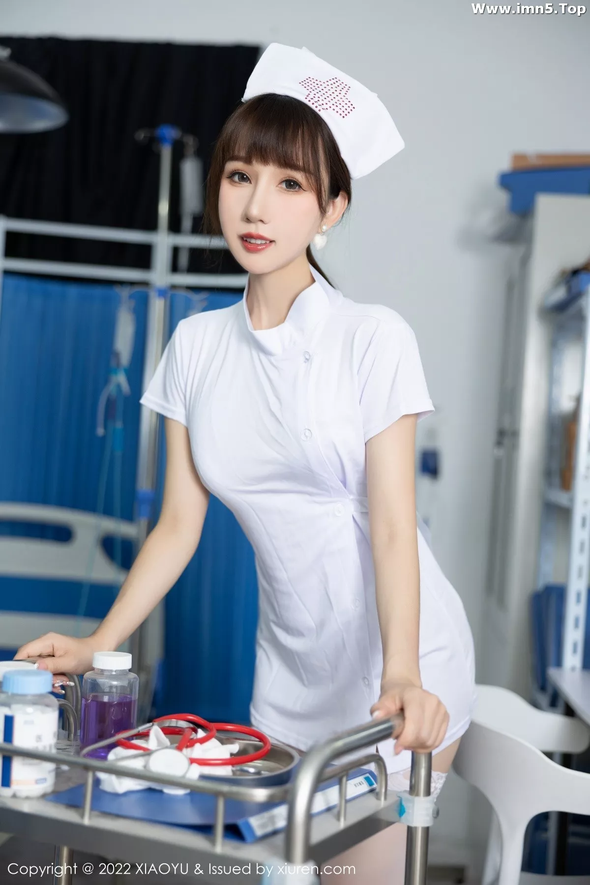 [XiaoYu画语界]Vol.853_模特波巧酱脱白色护士服露性感白色内衣配白丝袜极致魅惑写真82P