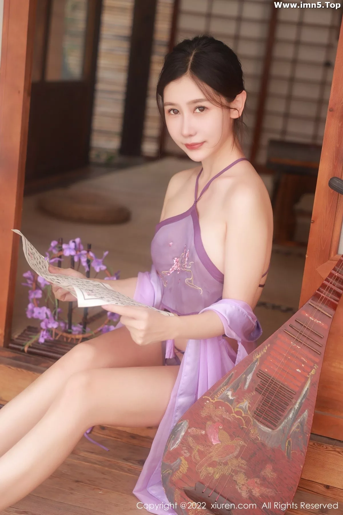 [XiuRen秀人网]No.5642_模特尹甜甜性感淡紫色轻透薄纱古装秀翘臀美腿完美诱惑写真54P