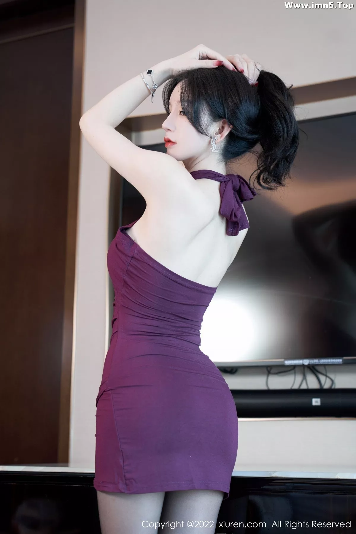 [XiuRen秀人网]No.5980_女神周于希Sally性感紫色连衣裙配超薄黑丝秀白嫩肌肤迷人写真83P