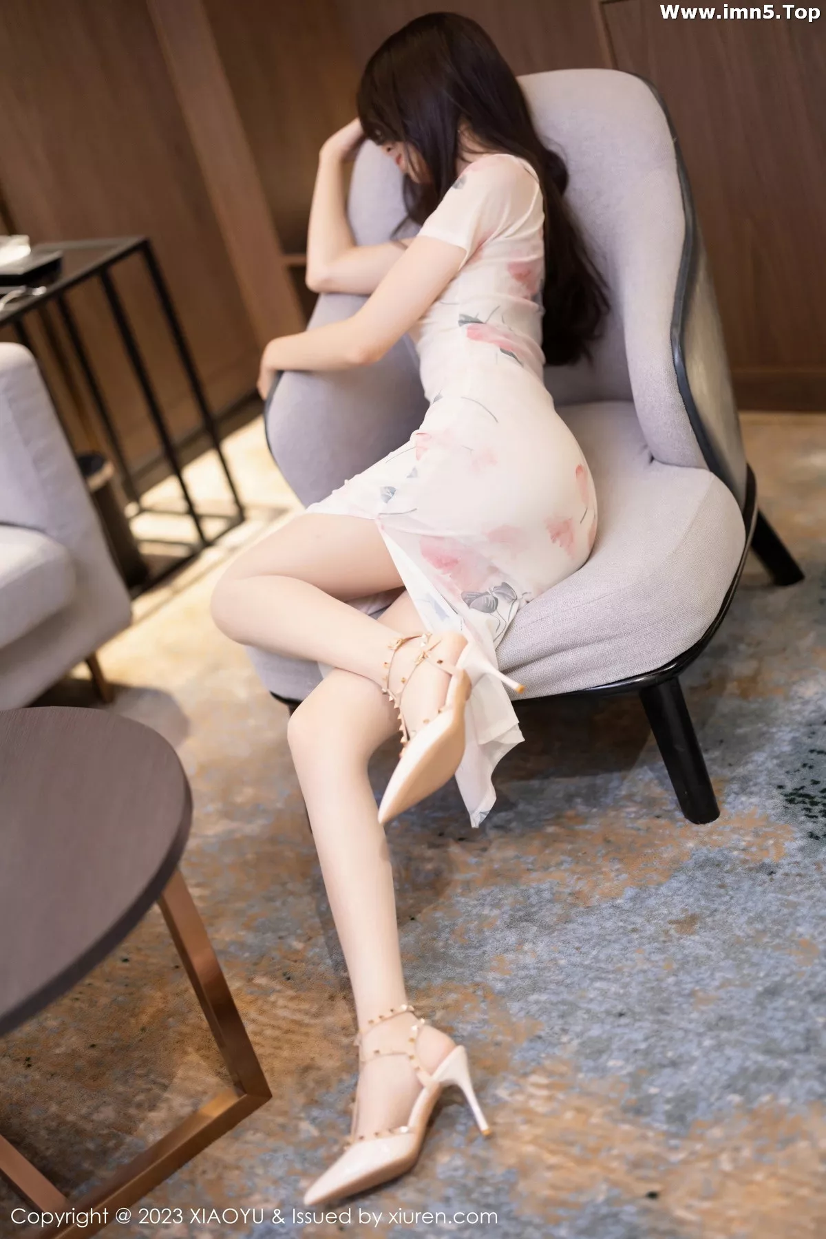[XiaoYu画语界]Vol.1093_模特林乐一米色图案旗袍+白色薄纱情趣服饰秀曼妙身姿诱惑写真83P